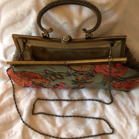 INS Floral Beaded Handbag - Picture 4 of 6